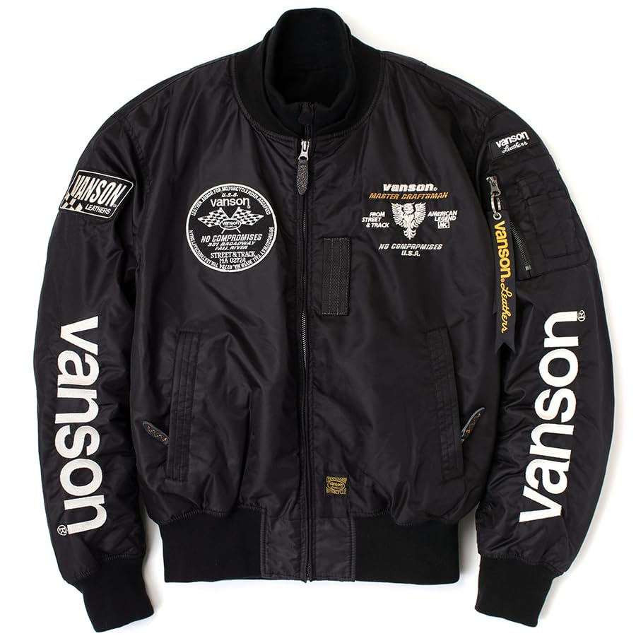 vanson ブラック MA-1 フライトジャケット nvjk-802-blk_v3.jpg