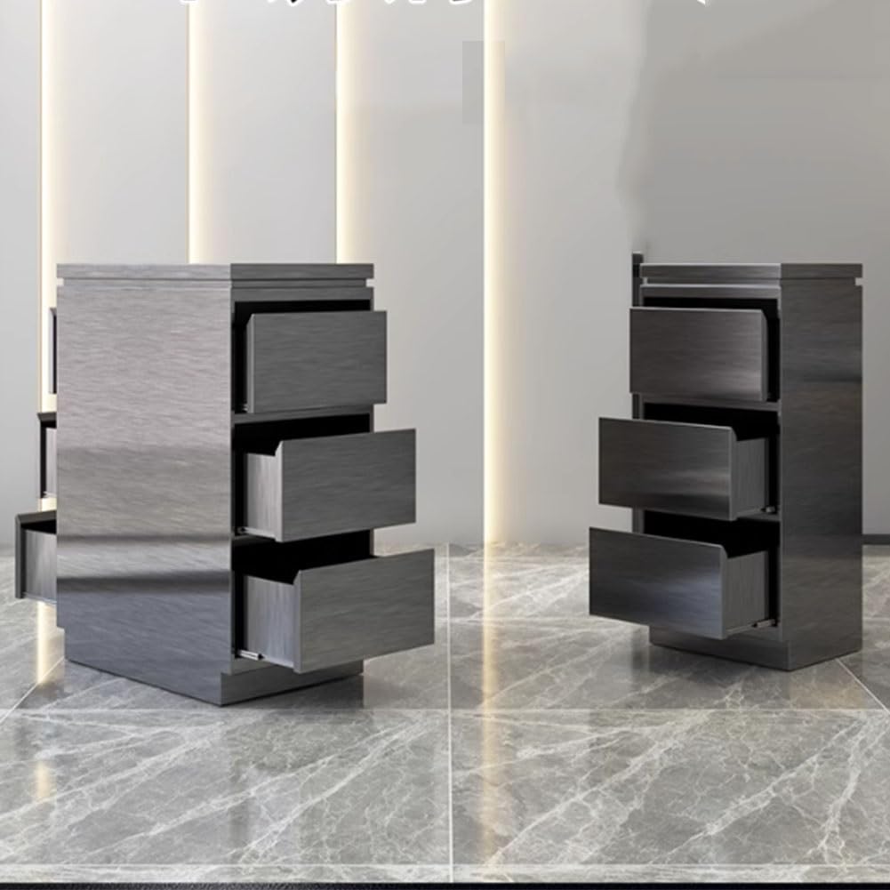 Questo mobiletto portautensili in Acciaio Inossidabile, Ideale per saloni di Bellezza, Parrucchieri, barberia e Garage (Colore: Grigio, Dimensioni: 40x30x78 cm)