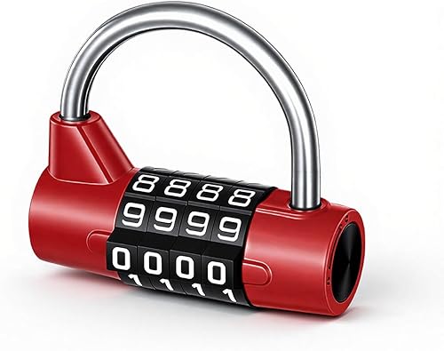 Cerradura de casillero de gimnasio con combinación de 4 dígitos para casillero de gimnasio, cerradura de combinación de 4 dígitos para caja de