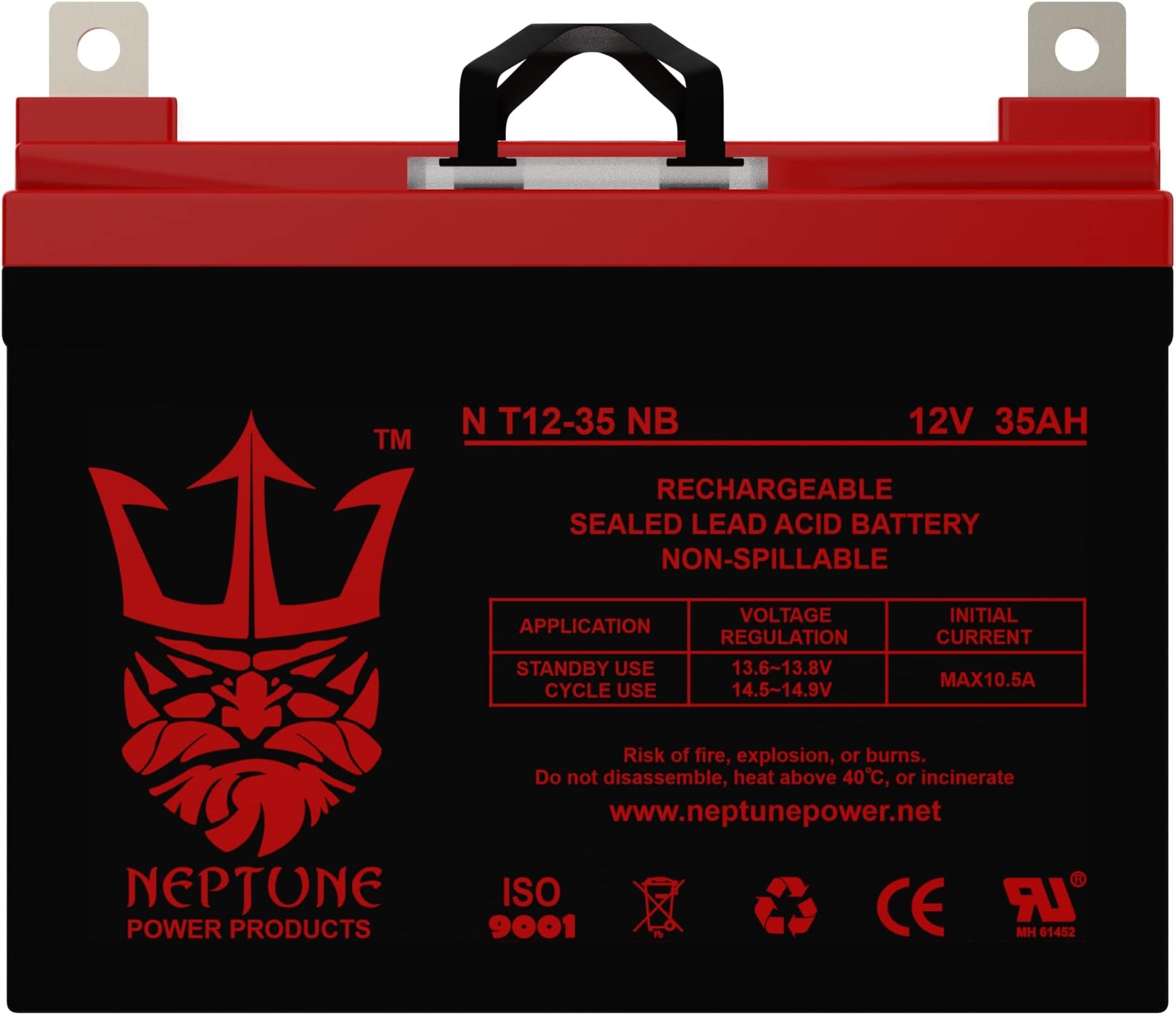 Neptune Power NT12-35 NB Replacement Battery for VMAX V35-857 12 Volt 35AH Battery Marine Deep Cycle for boats and 18-35lb, minnkota, cobra sevylor and other trolling motor (12V 35AH, GROUP U1)