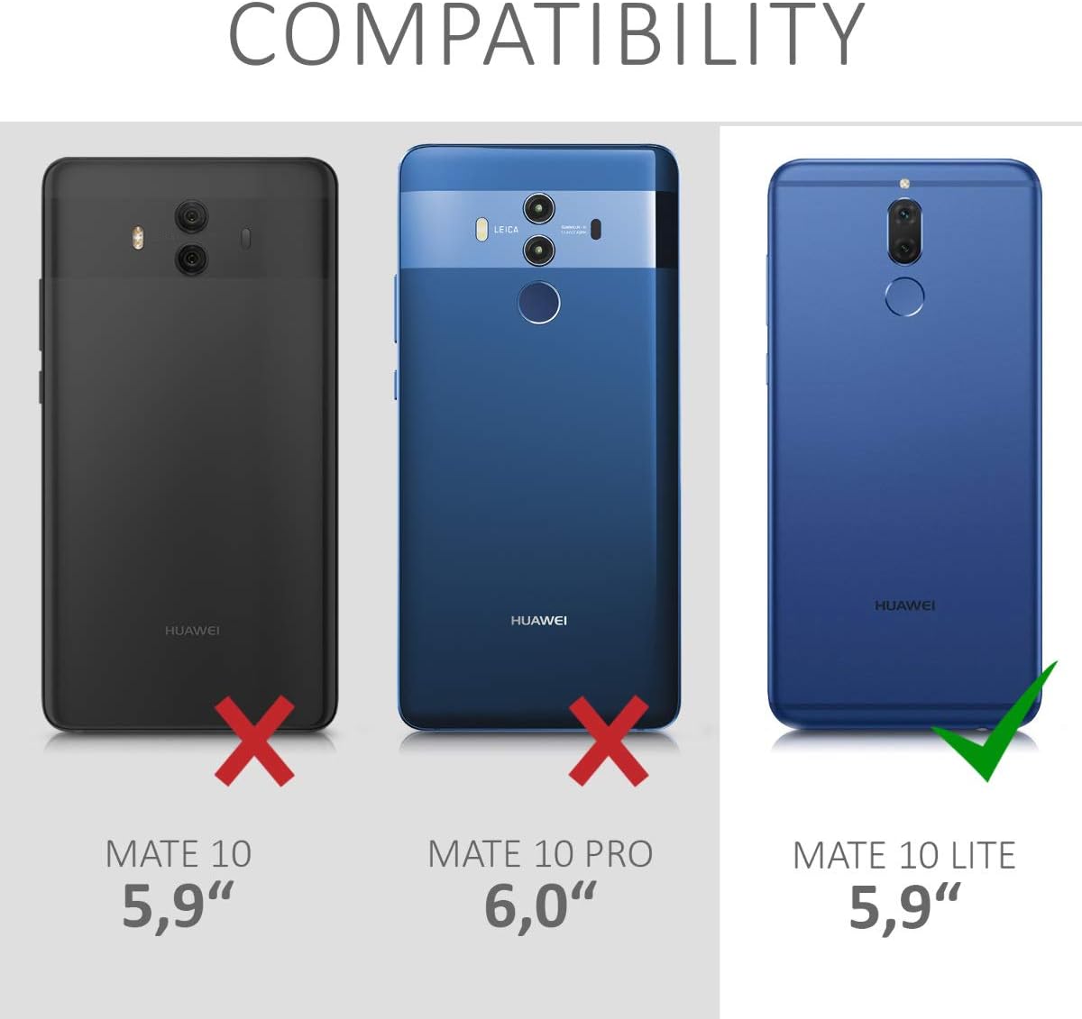 kwmobile TPU Case Compatible with Huawei Mate 10 Lite - Case Soft Slim Smooth Flexible Protective Phone Cover - Light Blue Matte