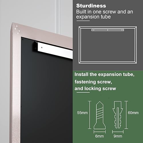 Miniatura 6 de Espejo de pie de longitud completa de 65 x 22 pulgadas, espejo de cuerpo completo montado en la pared morado plateado con marco de aleación de