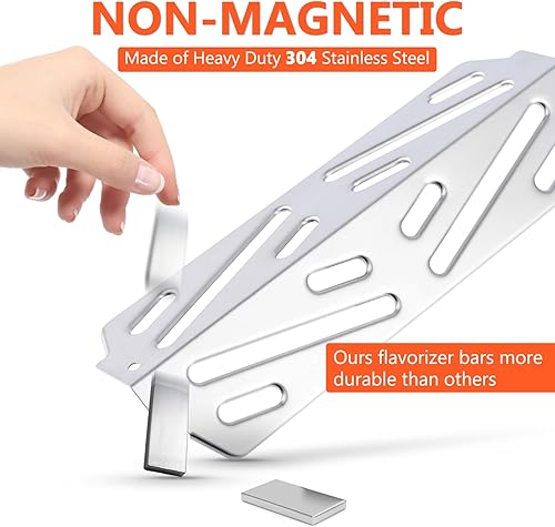 Miniatura 7 de QuliMetal 66795 Barras aromatizantes y 66040 de repuesto de deflector de calor para Weber Genesis IILX 300 Series, Genesis II E-310 E-315 S-335,