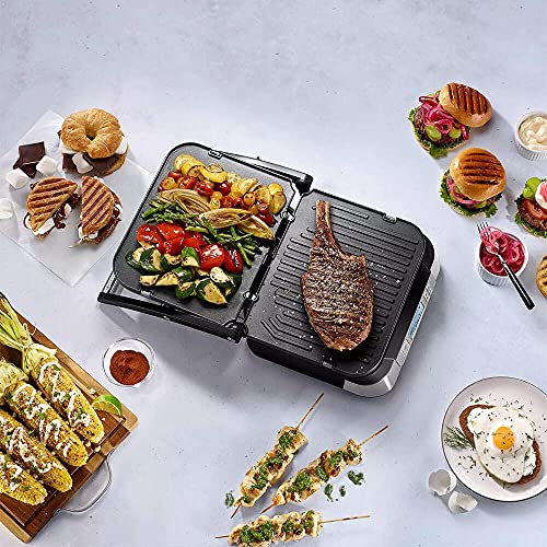 Cuisinart Gr-6S Contact Smoke-Less Mode Griddler, 11.5"(L) X 10.5"(W) X 7.0"(H), Silver (Renewed) #TOP4