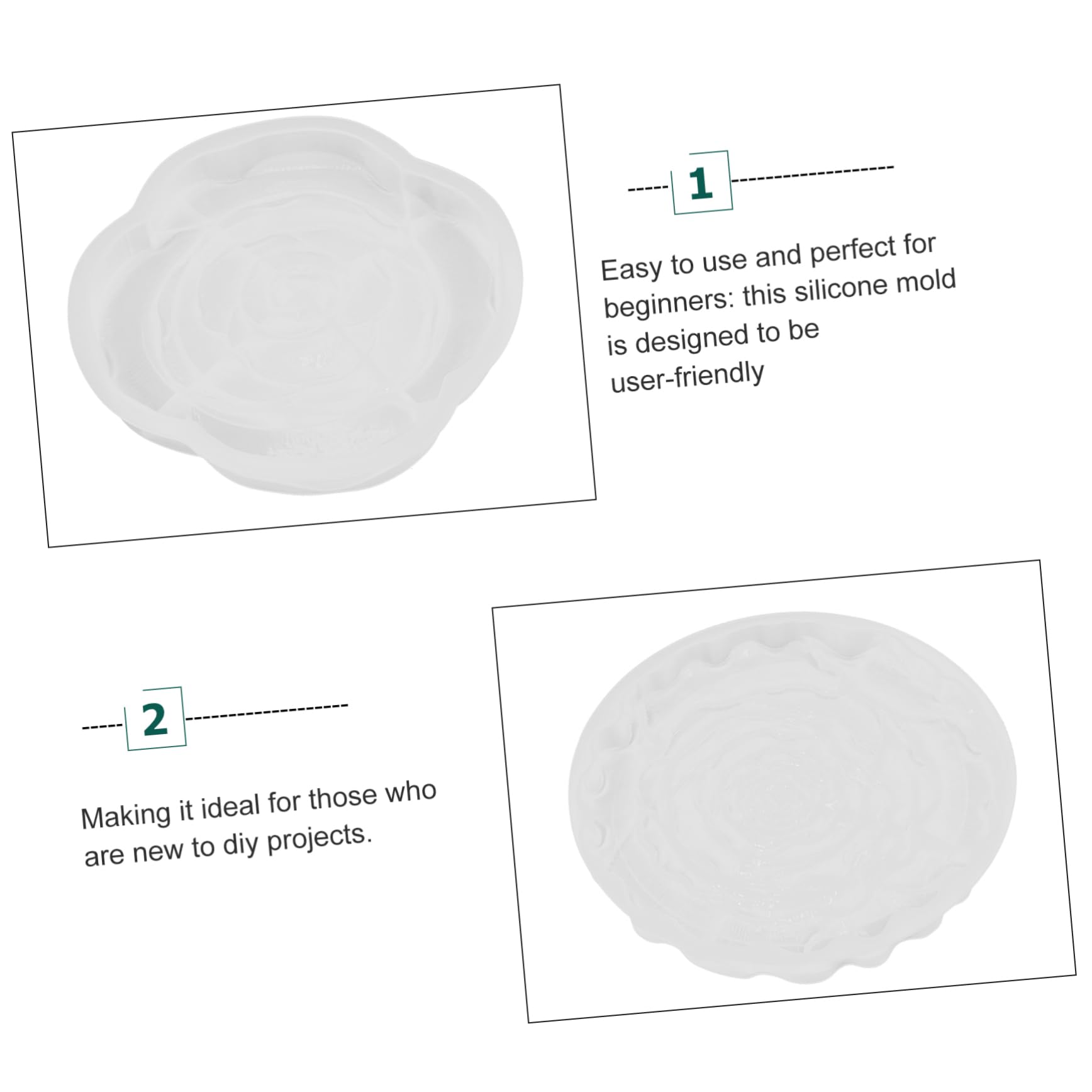 OSALADI 4 Set Stampo Silicone Per Sottobicchieri Forma Mold Resina Flessibile Per Creazioni Artigianali Per Iniziare Creare Sottobicchieri Unici E Protettivi 2 Pezzi * 4