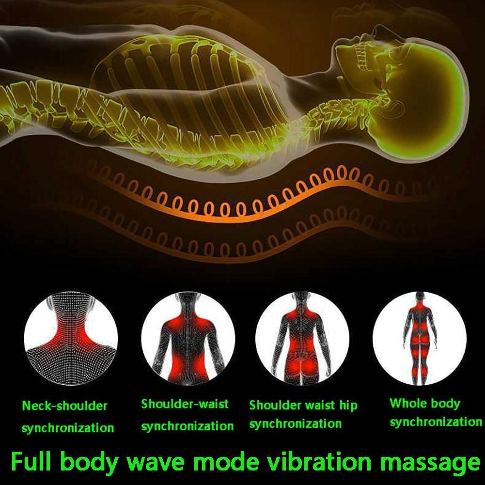 Genérico Esterilla de Masaje Corporal con Calor, colchón masajeador, 20 Cabezales de Masaje para Cuello, 10 Motores de vibración, Almohadilla de colchón de Masaje para aliviar el Dolor de Espalda