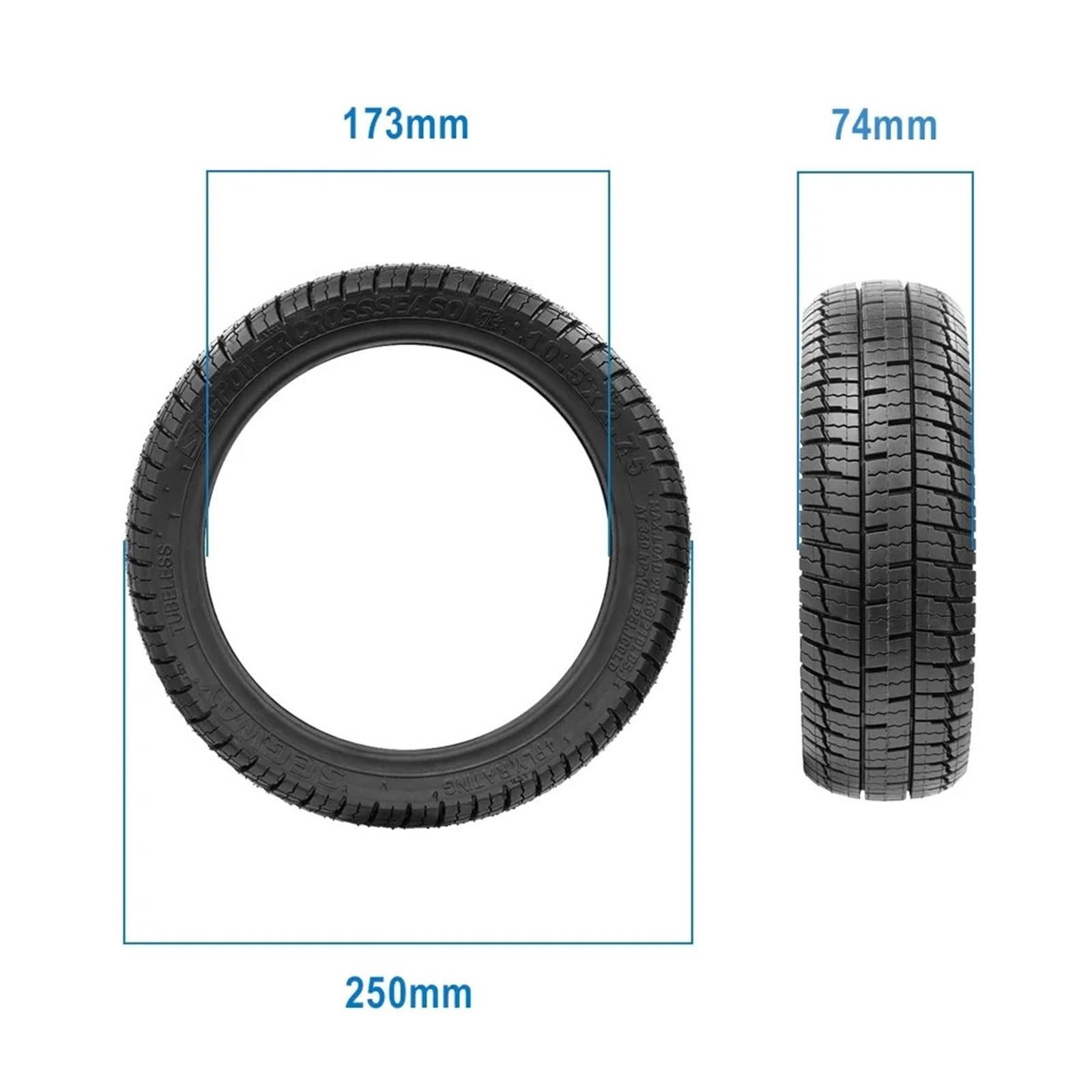 1 pieza de 10,5 x 2,75 pulgadas, gel vacío autorreparador, for neumáticos delanteros y traseros sin cámara scooter eléctrico