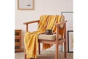 Soft Cozy Woven Knitted Yellow Throw Blanket for All Season Use
