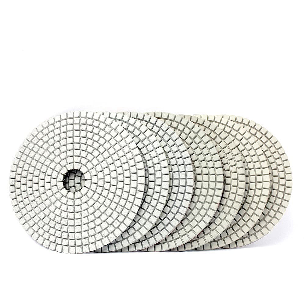 Tarcza Polerska, 7 Szt. Diamentowa Nakładka Polerska 125 Mm Na Mokro Do Kamienia Granitowego Marmuru Betonu Opakowanie Polerskie Mieszanka Tarczy Szlifierskiej/7 Pcs/5 Inches
