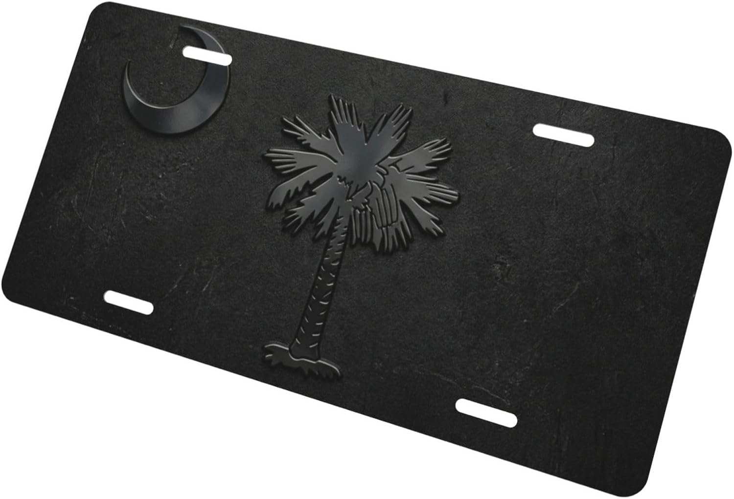 South Carolina License Plate Matte Black, 6x12 Aluminum Palmetto State Pride Stealth Decor