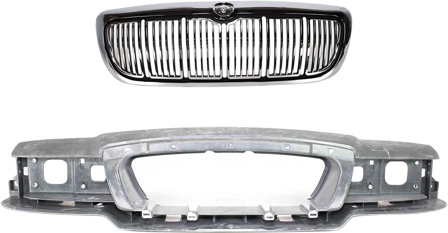 Go-Parts - Header Panel and Grille for 1998-2002 Mercury Grand Marquis, 2-Piece Kit Sedan Replacement F8MZ8200AA,YW3Z8190AA 'FO1220214','FO1200353' 1999 2000 2001