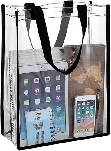 Miniatura 8 de TENDYCOCO Mochilas transparentes resistentes con correa reforzada, bolsa transparente aprobada para estadios, mochila transparente para estadios,