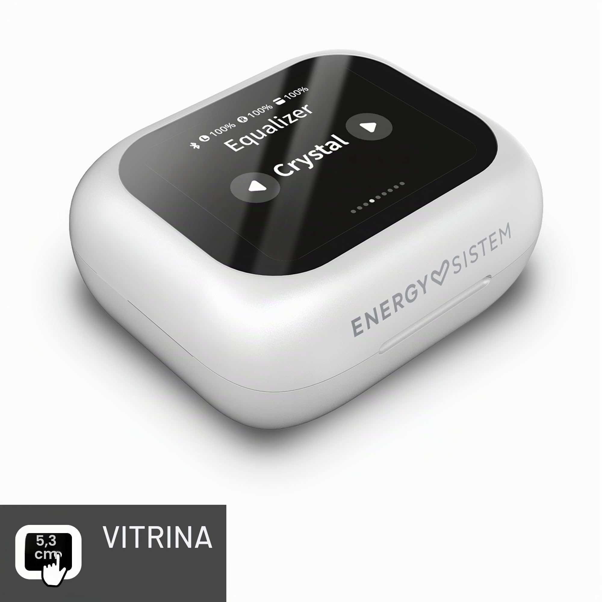 Energy Sistem ScreenSound – Auriculares True Wireless con ANC, Bluetooth 5.4, True Wireless Stereo, 25 Horas de batería y con Estuche de Carga con Pantalla Inteligente