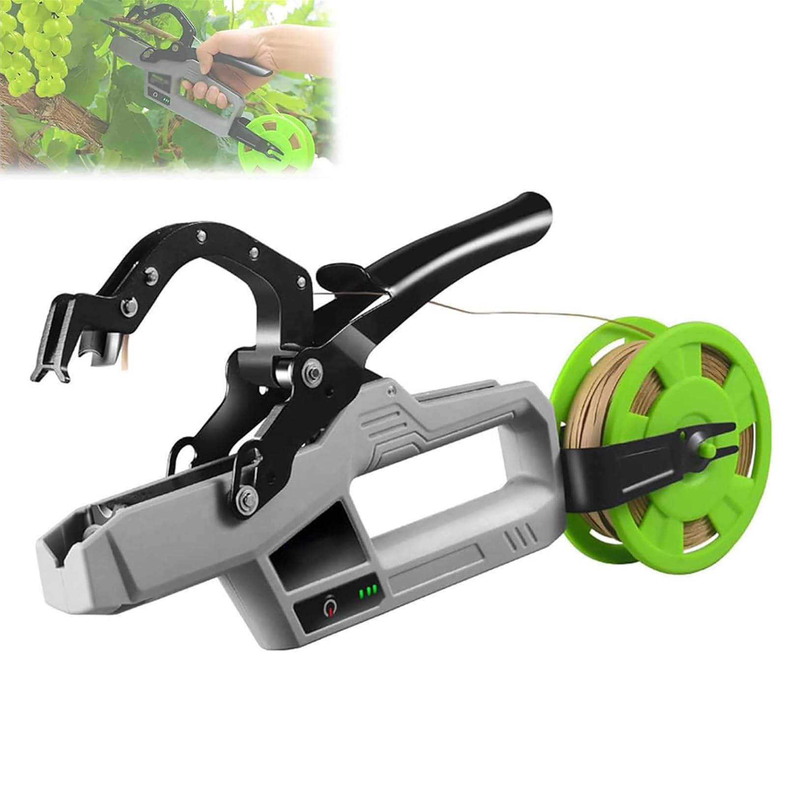 Máquina eléctrica inalámbrica para atar plantas, herramienta inalámbrica para atar ramas, bobinado automático y diámetro de encuadernación de 45 mm, 6000 lazos por carga, para jardinería de verduras y