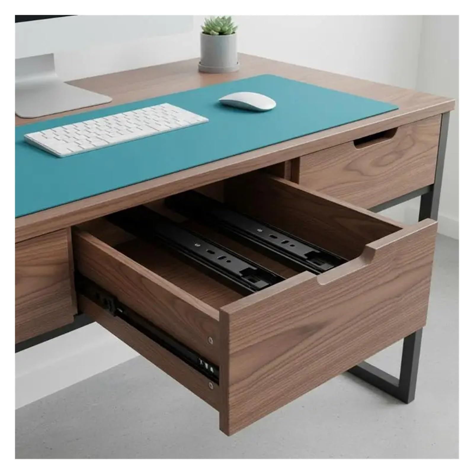 Guías para cajones con cojinetes de bolas montados 1 Par De Guías Cajón Extensión Completa Silenciosas Y Resistentes For Taller Muebles(18inch)