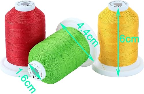 Miniatura 9 de New brothread - 15 opciones, 8 carretes a presión de hilo multiusos 100% algodón mercerizado 30WT 600M cada carrete con caja de almacenamiento de