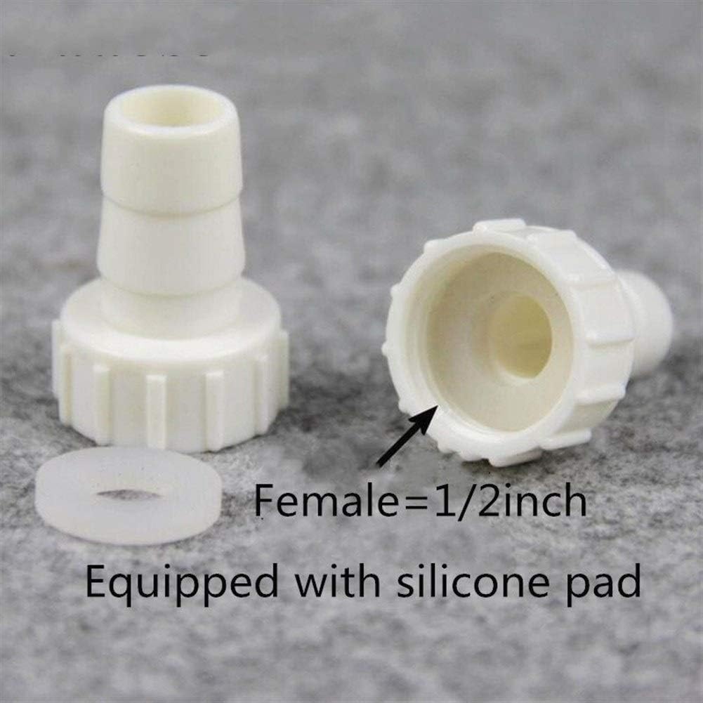 10pcs G1/2 Female Thread To 4~20mm PE Straight Connectors Drip Irrigation Aquarium Fish Tank Air Pump Hose Joints and Silicone Gasket (Color : With Silicone Gasket, Size : G1l2x6mm)
