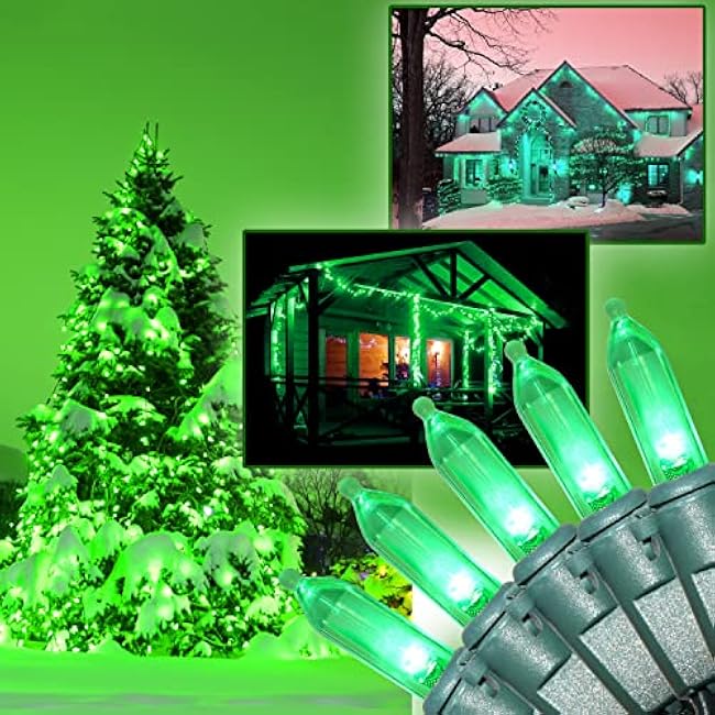 Holiday Essence 100 LED Green St Patrick's Day Christmas String Lights, 26.9 Ft Green Wire String Lights for Indoor and Outdoor Decorative Use Patio and Tree D¨¦cor UL Certified