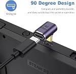 Duttek 90 Degré USB C Adaptateur d'extension 100W, 40Gbps, Angle droit USB C Adaptateur homme à femme pour ordinateur portable, tablette et téléphones paquet de 4