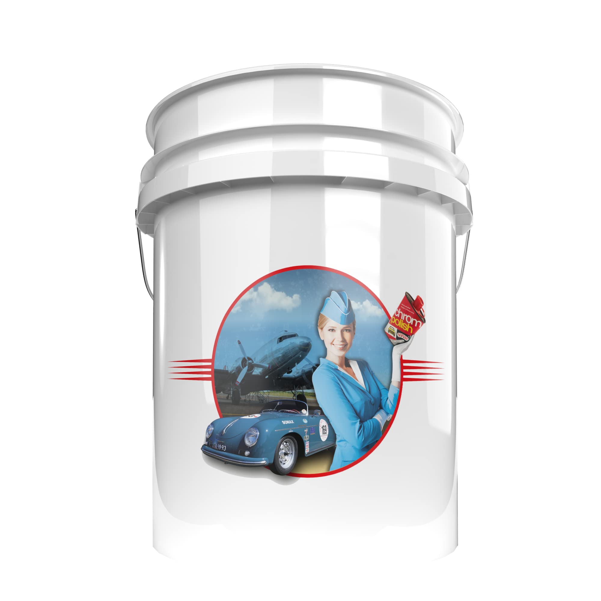 SONAX Autopflege Bundle Basis | Auto Reinigungsset - Wascheimer Stewardess mit Deckel + Grit Guard Eimereinsatz Autoshampoo 2 Liter + 2in1 Microfaser Autoschwamm
