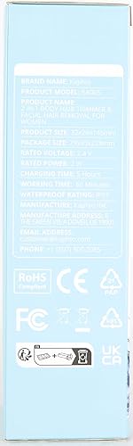 Miniatura 9 de Afeitadora eléctrica de bikini trimer mujeres 2 en 1 IPX7 Impermeable Uso húmedo y seco Recortadora de vello corporal y removedor de vello facial -