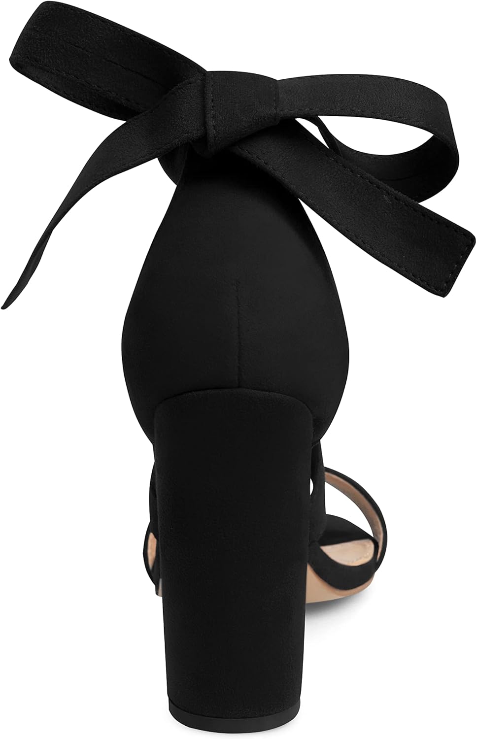 Strappy Heels for Women Chunky Heels High Heeled Sandals with Lace Up Fahsion Casual Nude Block Heel Sandals - Image 6