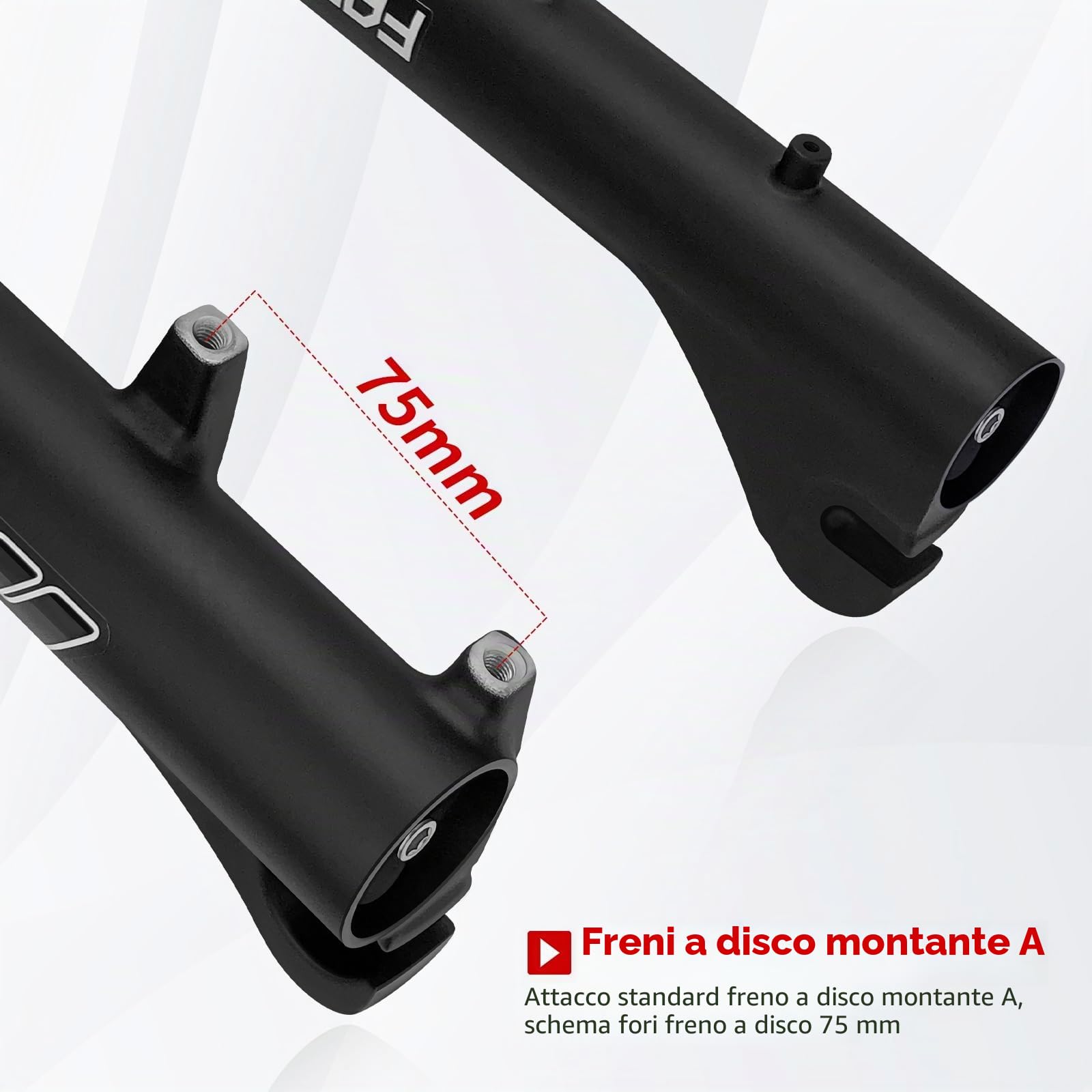 Forcella Anteriore Bici elettrica 26x4.0 Forcella Aria Fat Bike Forcella Mountain Bike BMX Dritta 1-1/8 MTB Bicicletta Freno Disco Escursione 190mm 2790g