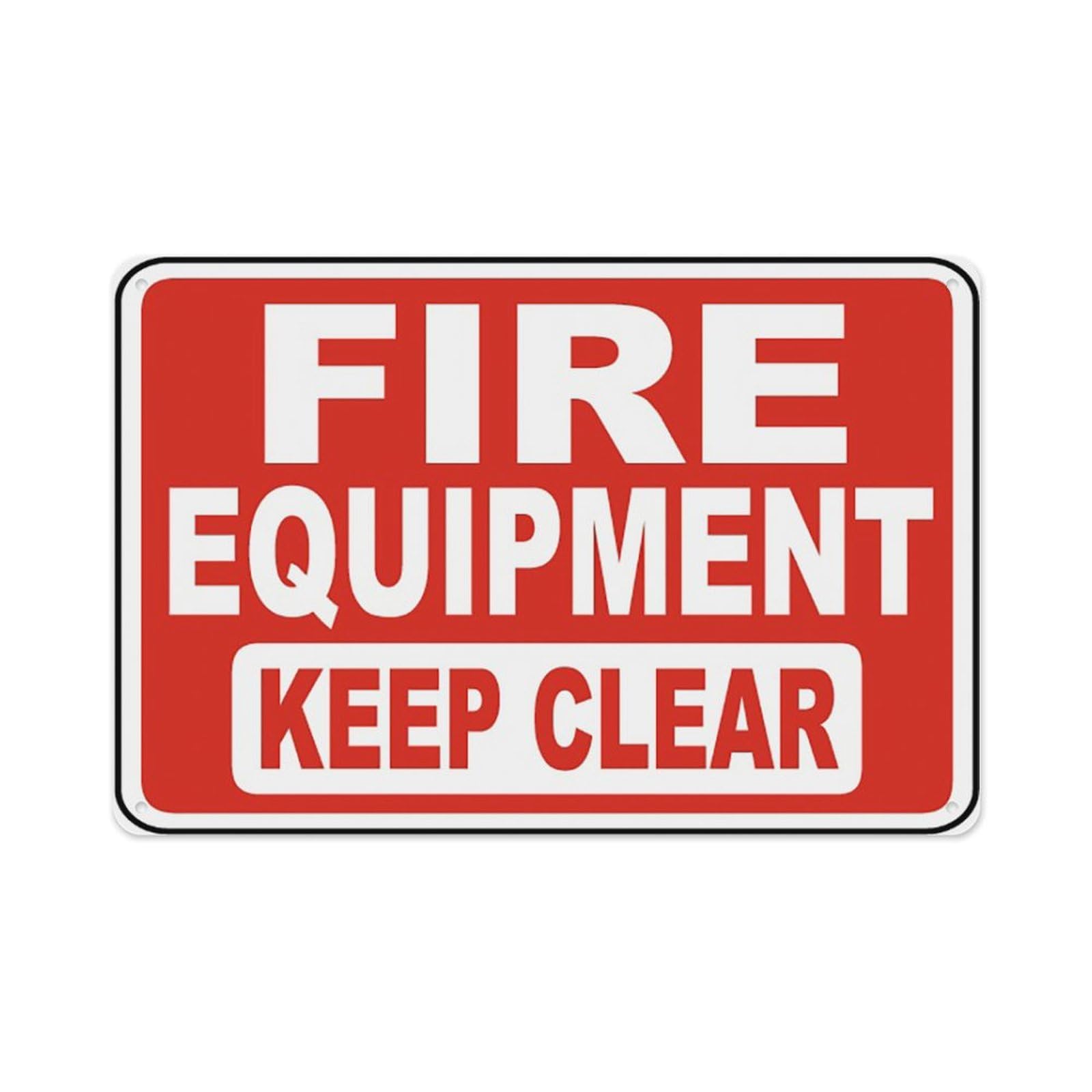 Peiyeety A05 Fire Equipment Keep Clear Sign Aluminum Tin Warning Signs For Home Outdoor Garden 12X16 Inches