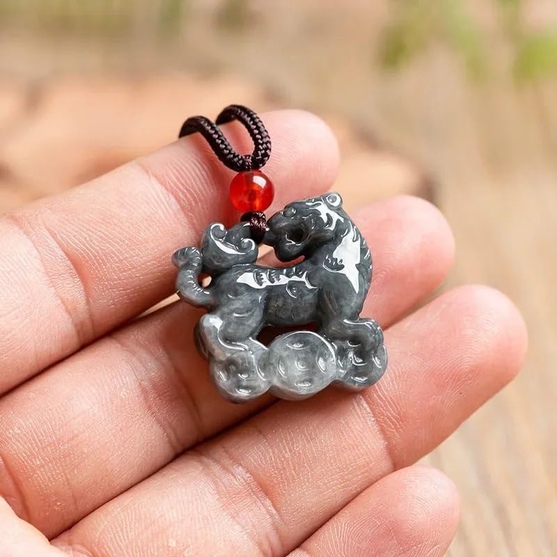 Pendentif Tigre en jadéite verte de grade A véritable collier chunky - 4