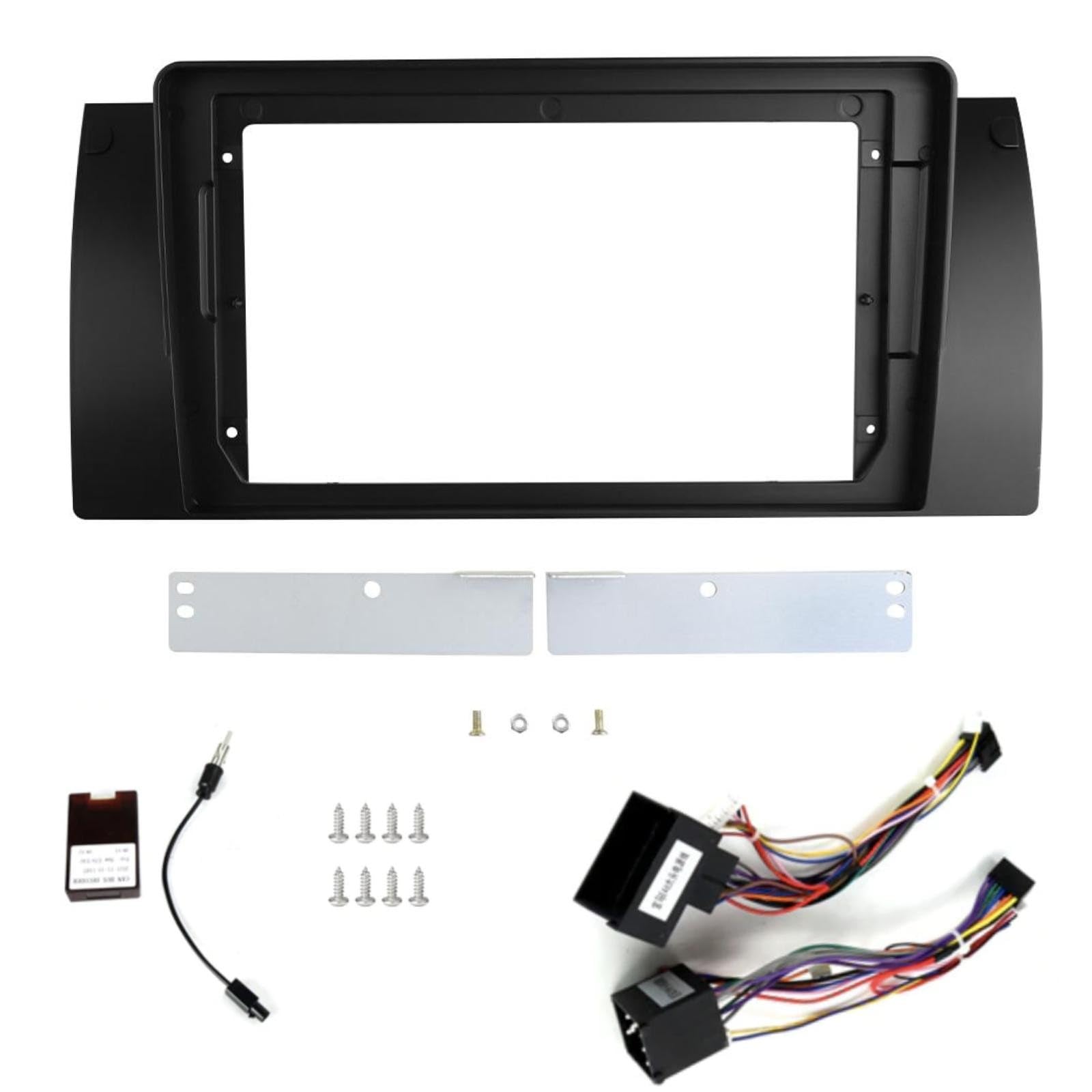 Sound Way - 9" Zoll Radio Blende Einbau Rahmen Adapter Einbauset kompatibel mit BMW 5er Series E39 / X5 E53