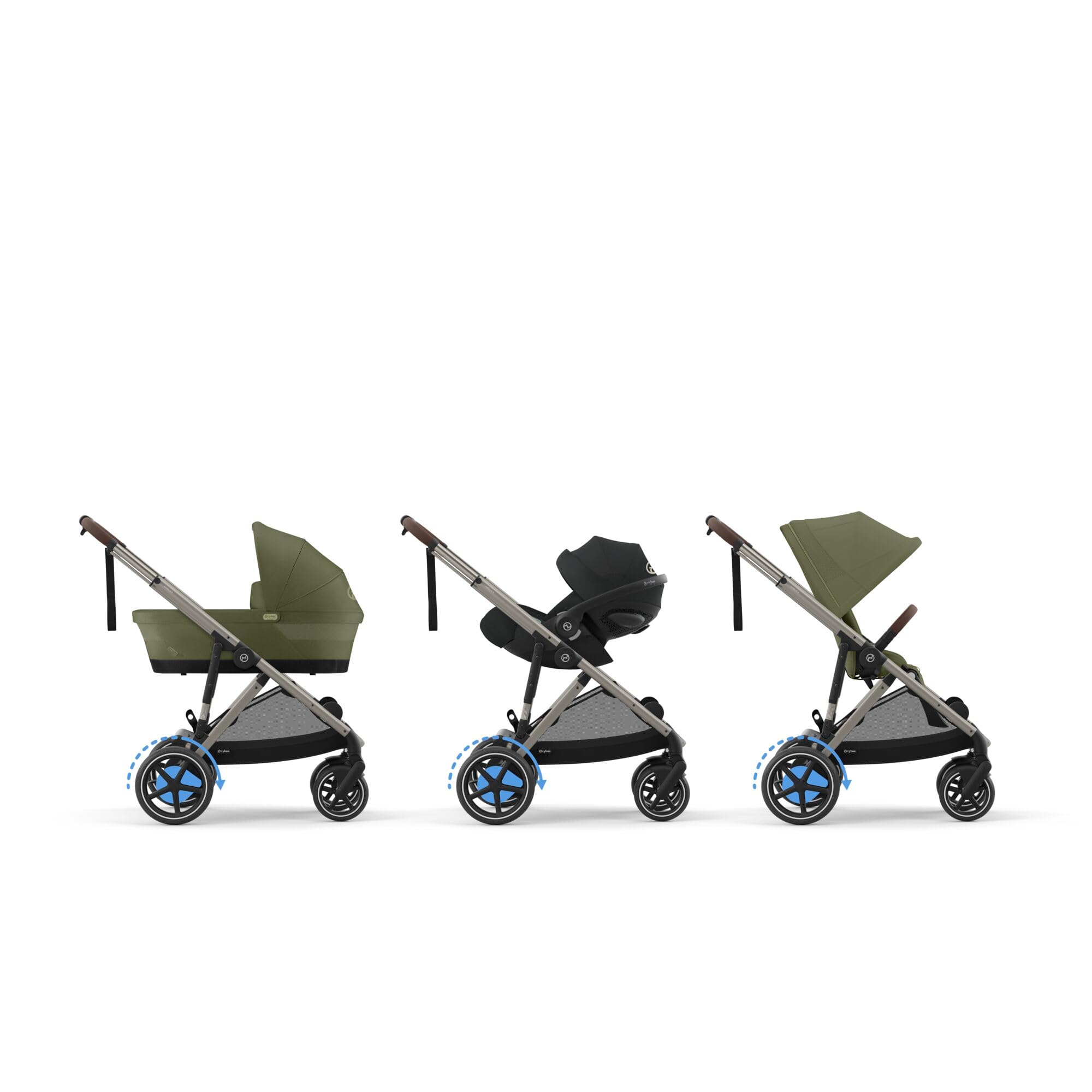 CYBEX Poussette Gold e-GAZELLE S tout-en-1 propulsion électrique 22 kg vert mousse