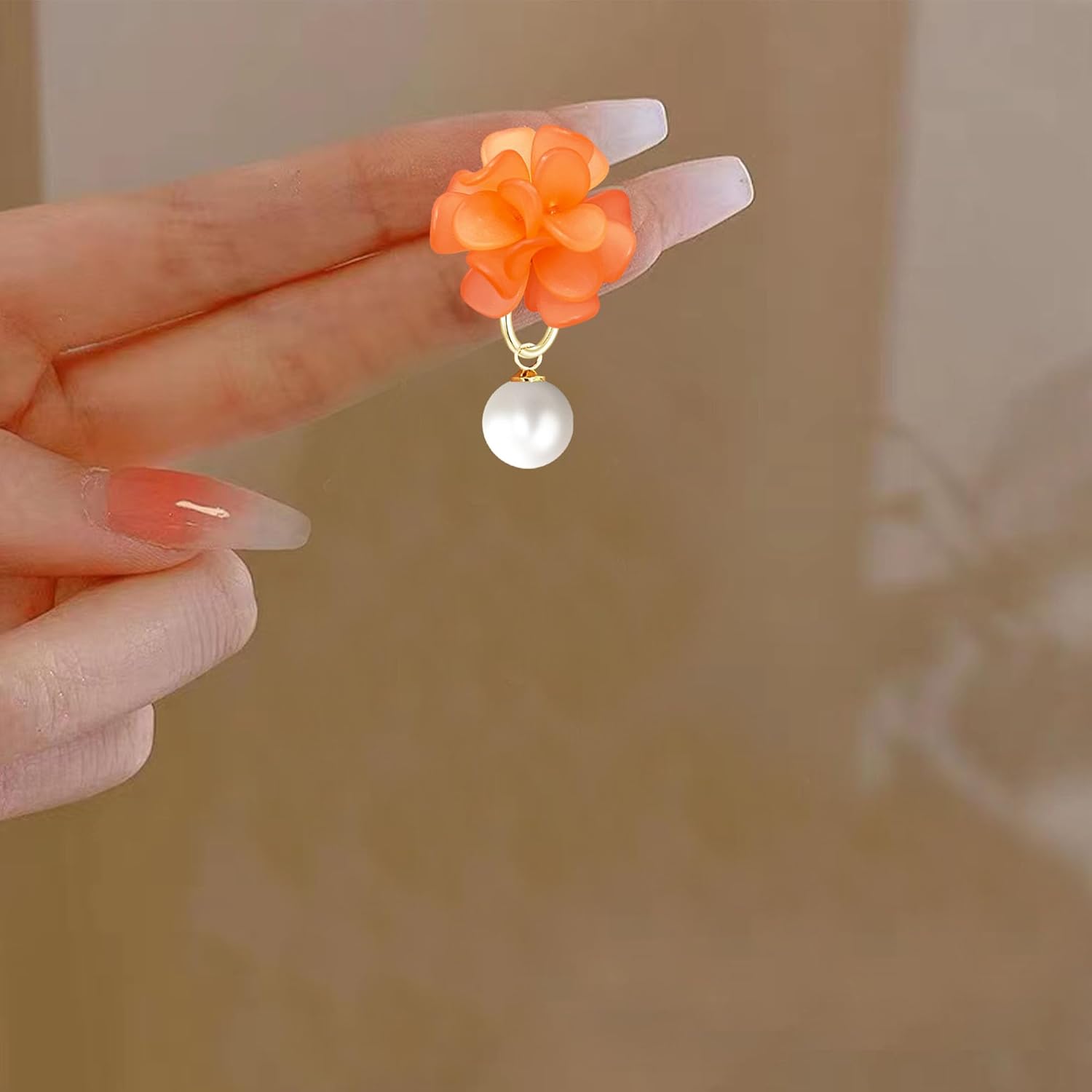 Flower Pearl Cluster Earrings for Women Pearl Floral Stud Earrings Jewelry for Her Wedding Birthday Anniversary - Image 5