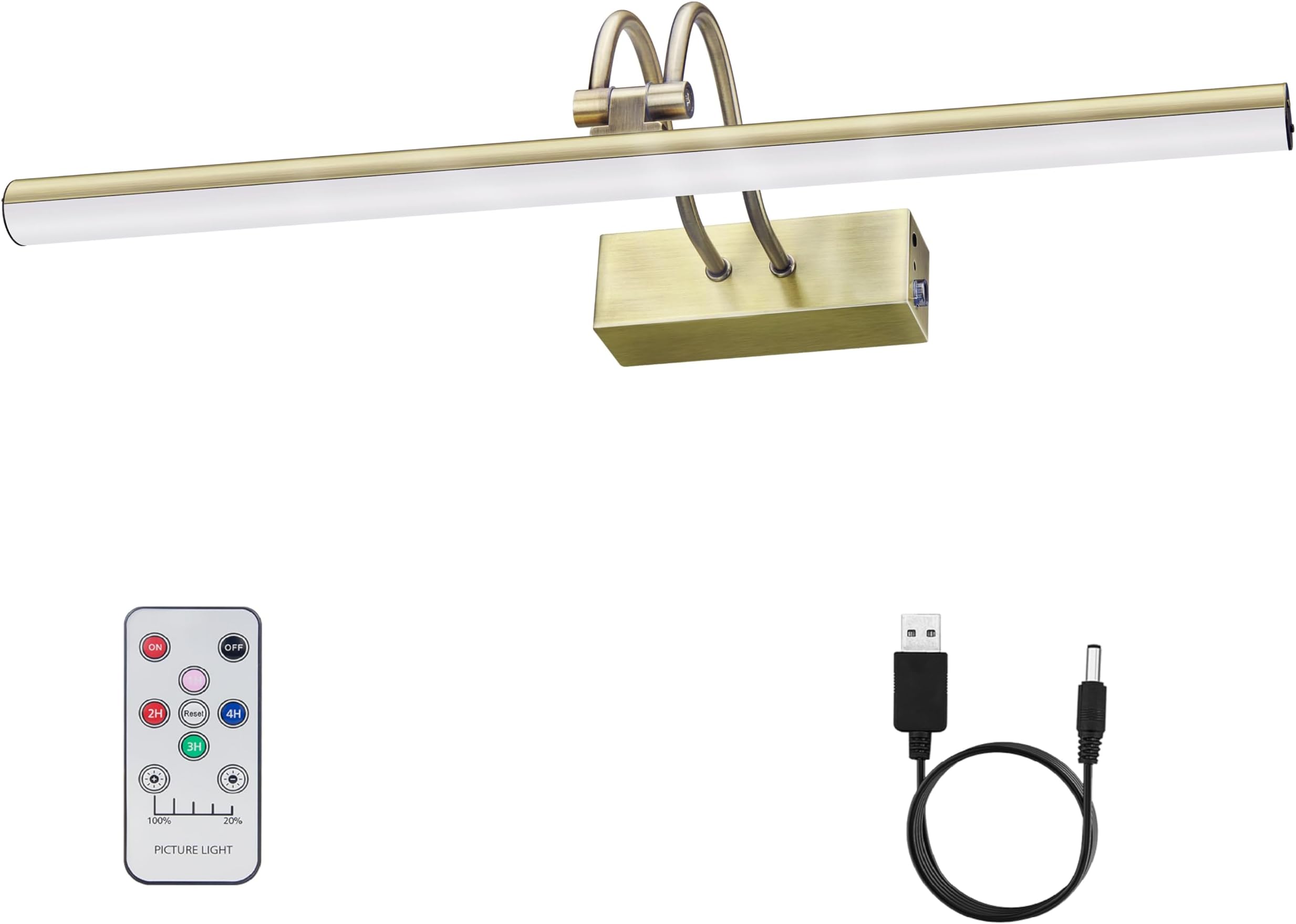 Picture Lights, 16" Wireless Battery Wall Lighting, Remote Art Lights for Painting, with Timer, Dimmable, Photos, Frames, Portraits, Dartboard-AB