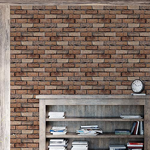 Papel de Parede Adesivo Estilo Tijolinho à Vista Marrom