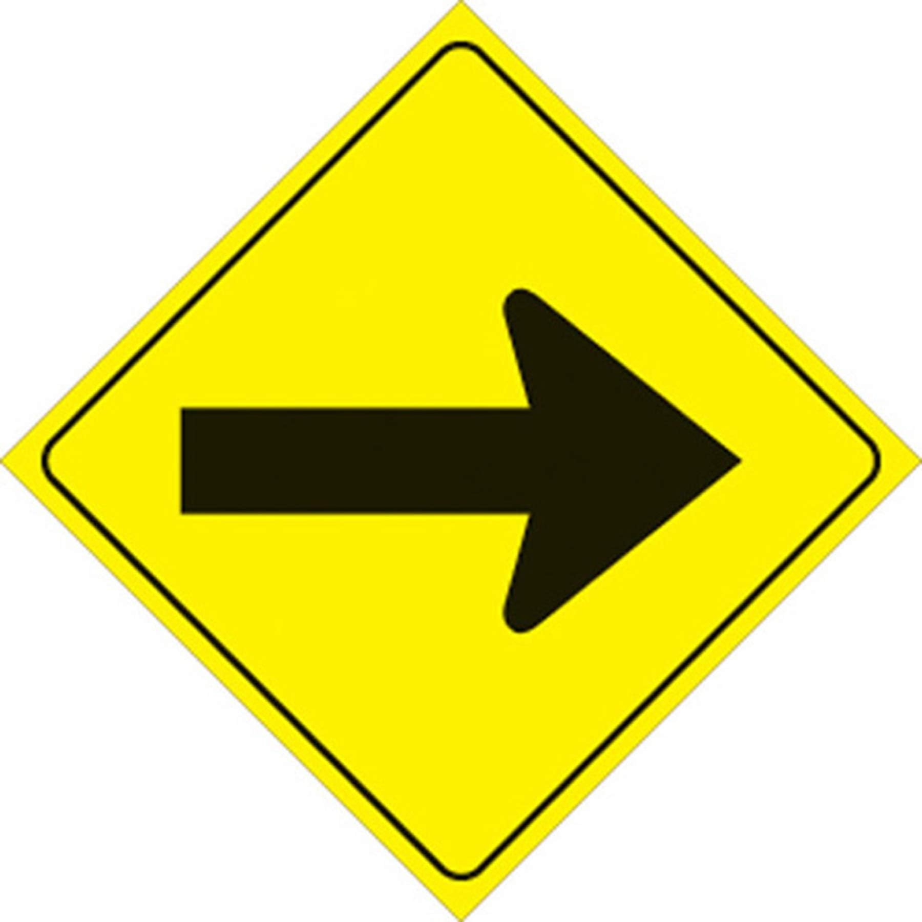 Yellow Plastic Reflective Sign 12" - Arrow - 483 A YR