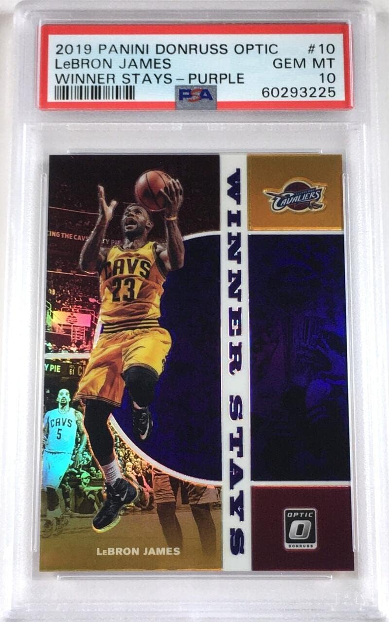 LeBron James 2019-20 Donruss Optic Winner Stays Purple #10 PSA 10 GEM MINT Cavaliers Basketball NBA
