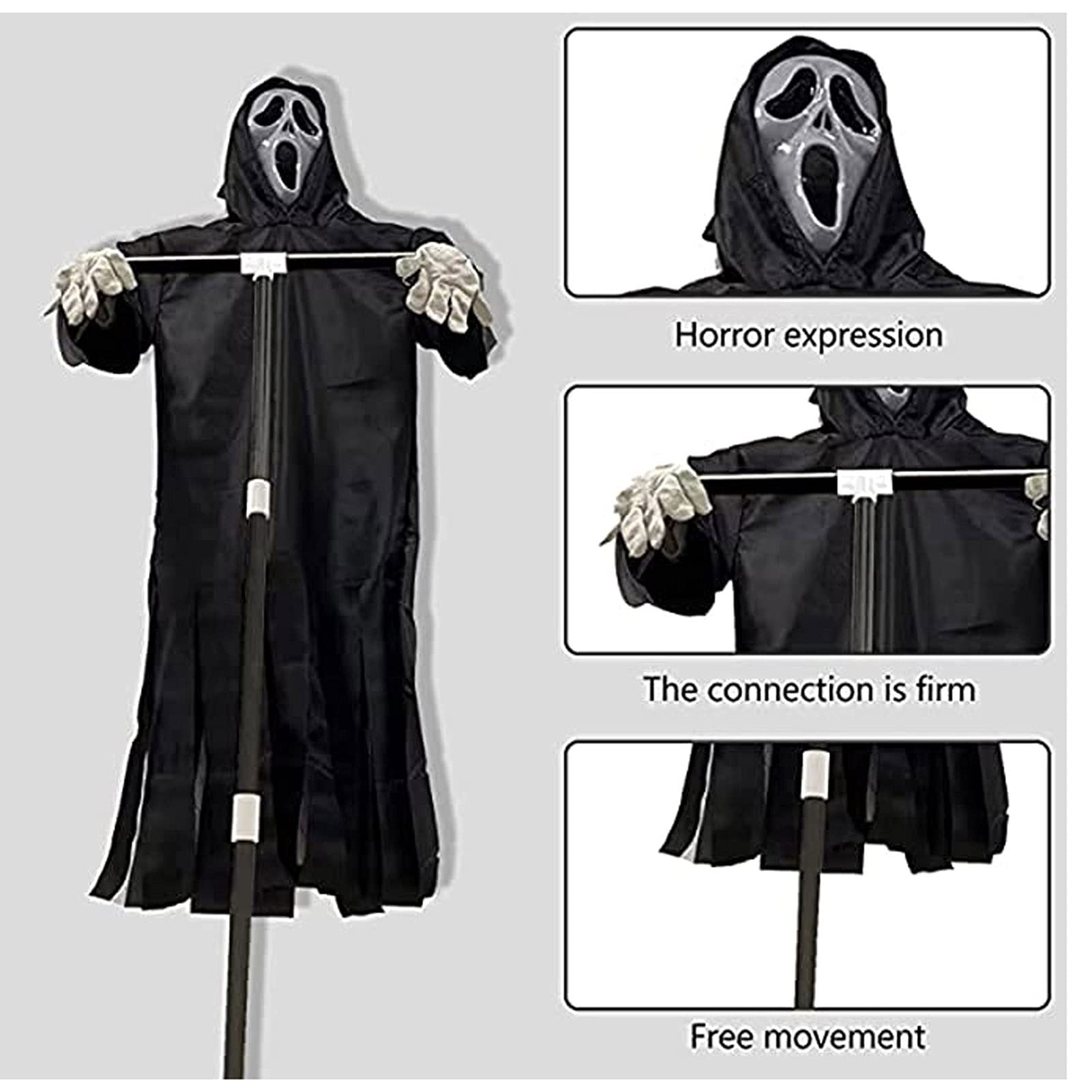Howling Scarecrow Wind, Large Grim Reaper Garden Decoration, Scary