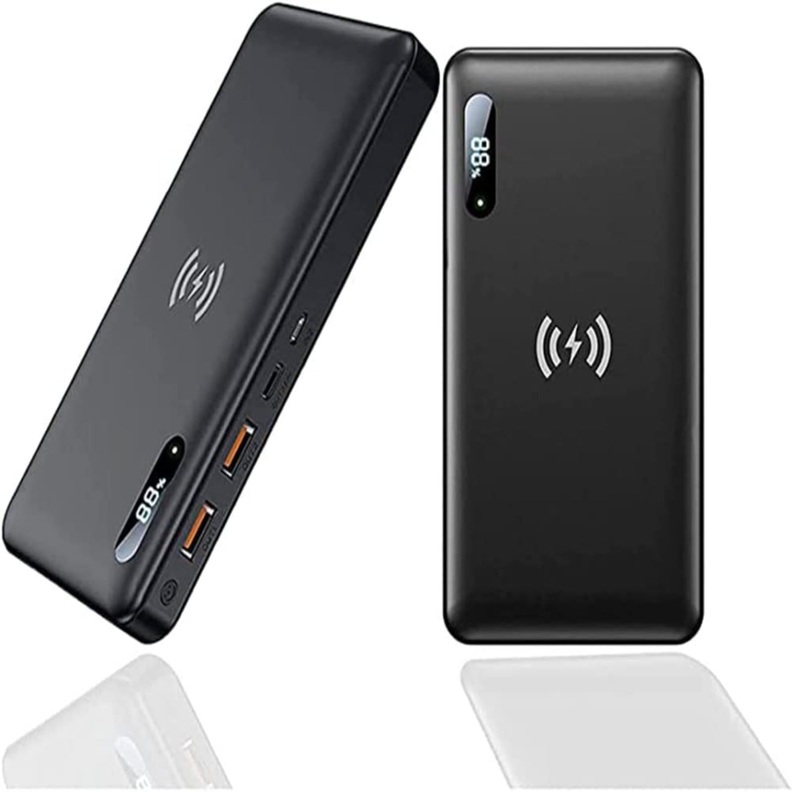 Power Bank, Caricabatterie Portatile Wireless, Power Bank, 50000 mAh, 15 W, Ricarica Wireless Rapida, 65 W, Caricabatterie per Telefono PD Type-C, Ricarica Rapida QC 4.0,Nero