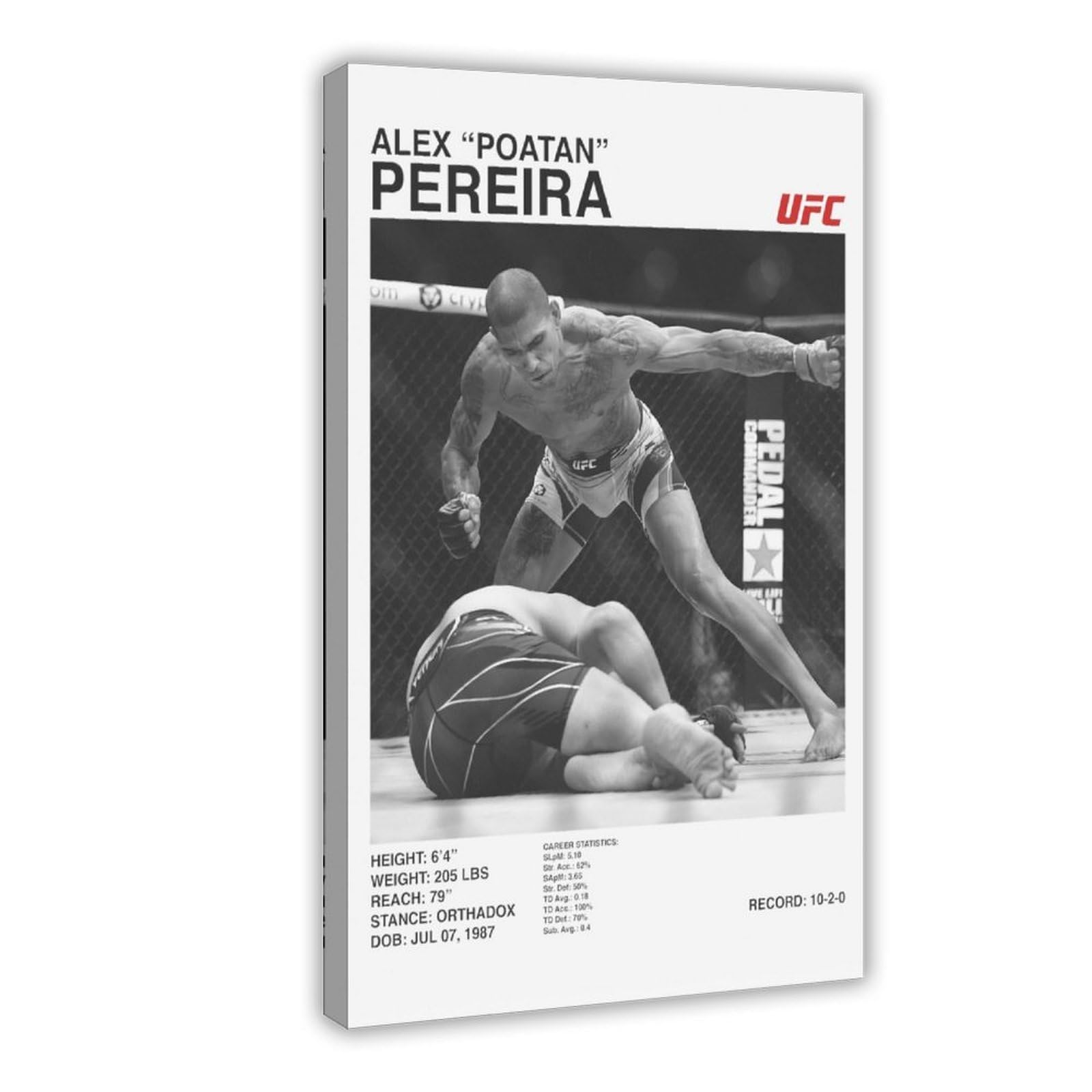 SFQQE Alex Pereira UFC Poster Canvas Poster Wall Art Decor Print Picture Paintings for Living Room Bedroom Decoration 08x12inch(20x30cm)