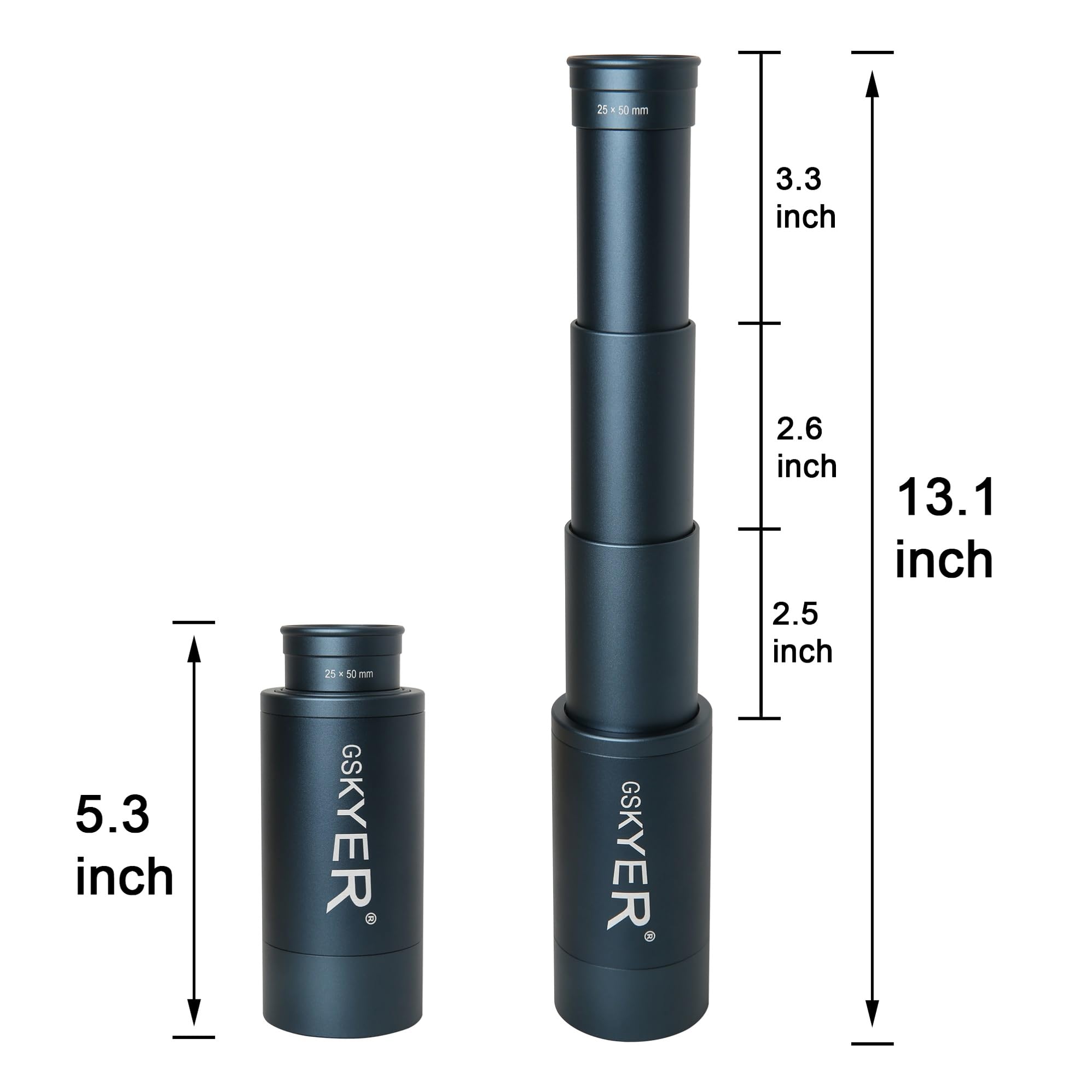 Télescope monoculaire Gskyer 25 x 50 Gskyer haute puissance pour adulte avec lentille FMC prisme BAK-4, la collection d'art haut de gamme, monoculaires optiques pour l'observation des oiseaux, les