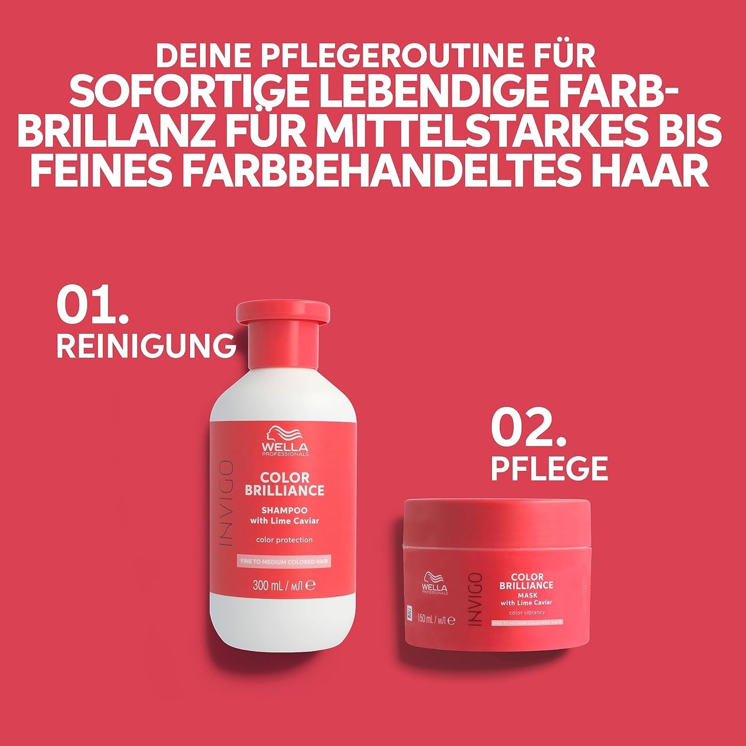2er Wella Professionals Invigo Color Brilliance Farbschutz Shampoo Fein/Normal, 1000ml