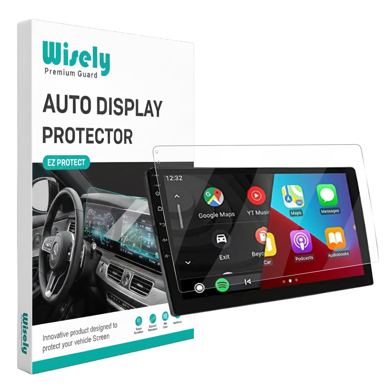 Wisely Glass Screen Guard For 9 Inch Android Car Stereo Touch Display Protector For navigation system, Easy Installation Kit, Hd Clear, Full Cover (9-Inch)-picture-25