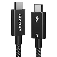 Vista 12 de IVANKY Cable Thunderbolt 4 de 2.3 pies, certificado Intel Thunderbolt, soporta carga de 240 W/pantalla de 40 Gbps/8K, USB-C a USB-C, cable