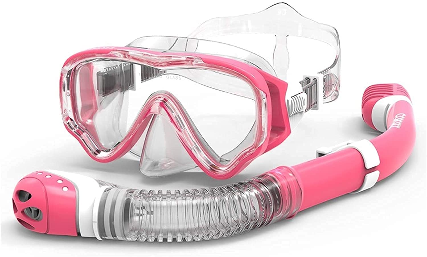 maschera subacquea Maschere subacquee Maschera subacquea per immersioni subacquee Maschera e boccaglio Occhiali antiappannamento Immersioni Nuoto Set di tubi Easy Breath per bambini Bambini/rosa