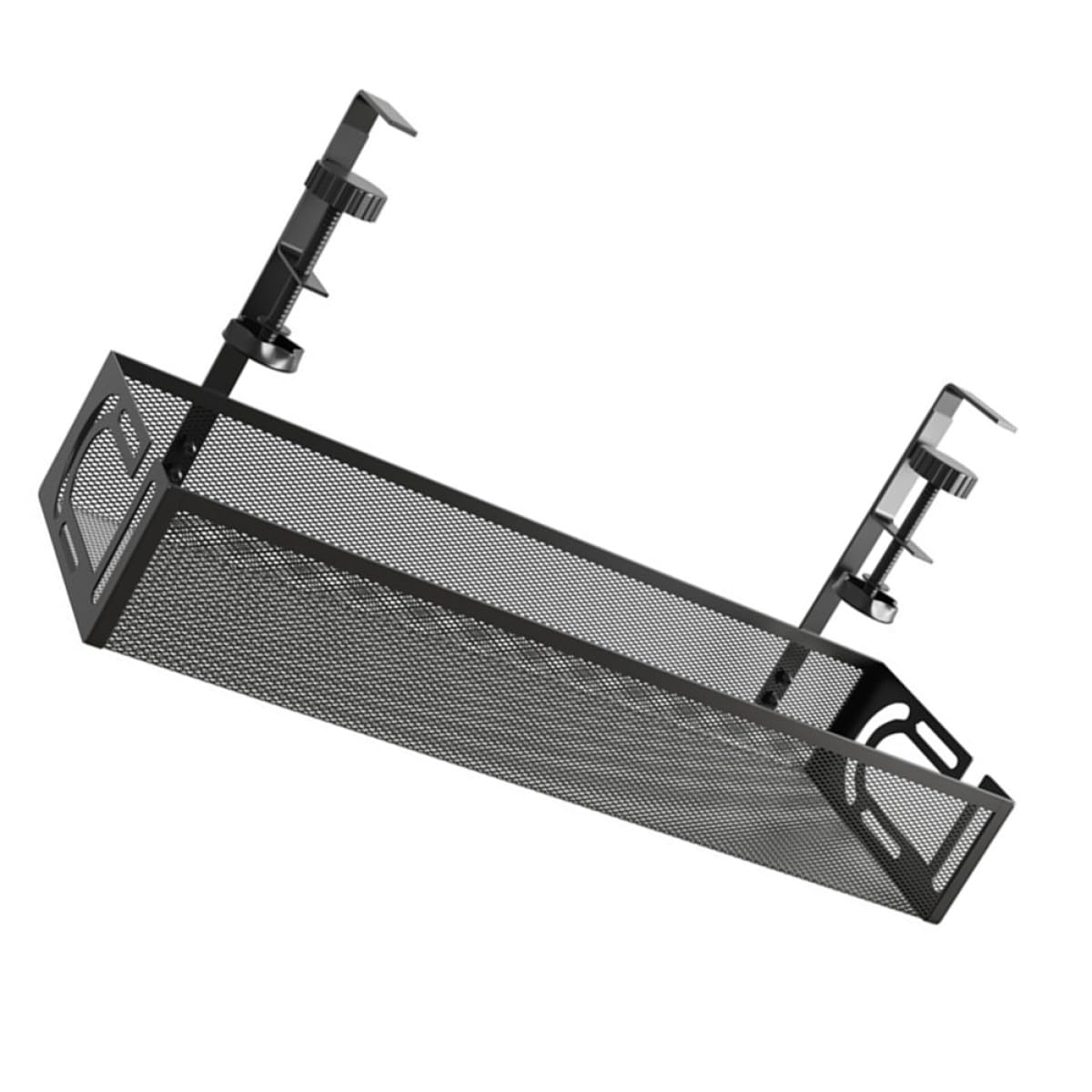 VALICLUD Organizador de Cables Debajo del Escritorio Metálico Negro, Tamaño Grande 40x13x7 Cm, Bandeja para Gestión y Almacenamiento de Cables, Enchufes y Cargadores, Soporte para Oficina