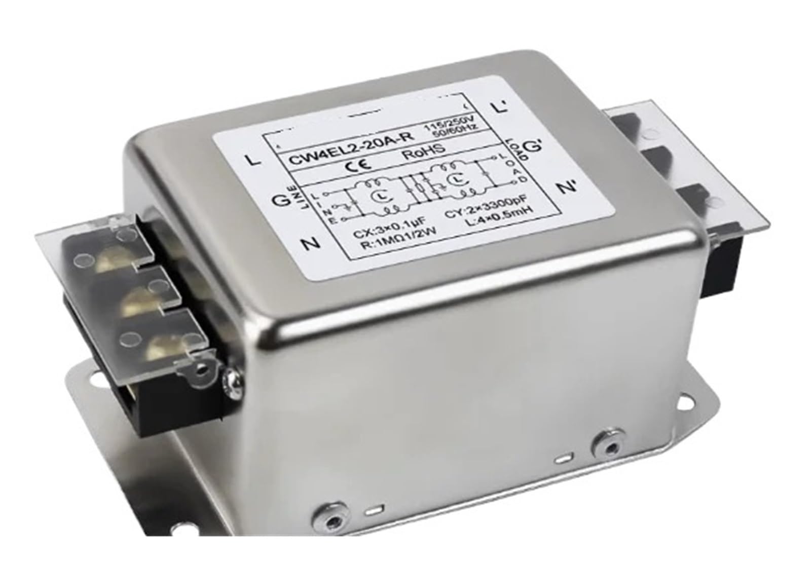 MBPAIHOP CW4EL2-20A-R anti-interference AC 220V power filter circuit audio purifier CW4L2 Double-stage terminal table type