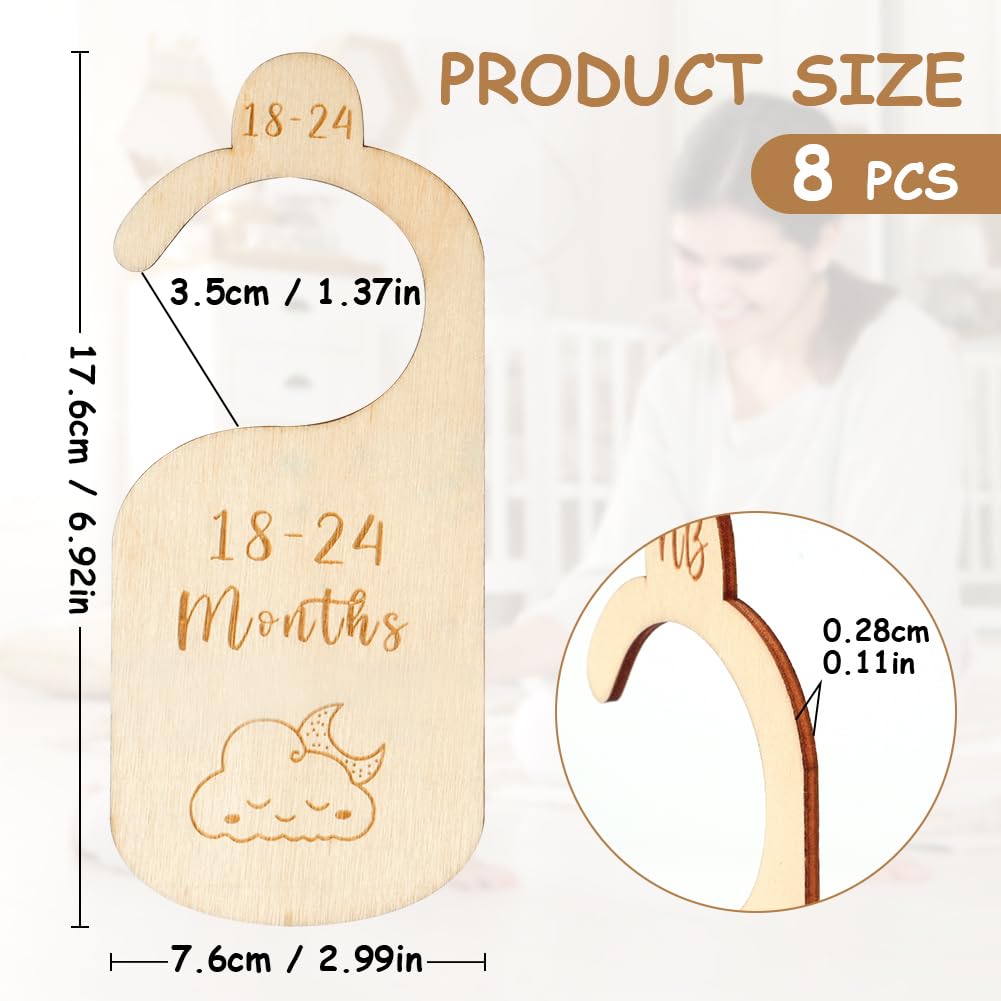 HAGOT 8 Pcs Baby Wardrobe Dividers, Cartoon Baby Wardrobe Dividers, Wood Safe Wardrobe Separators - Image 2