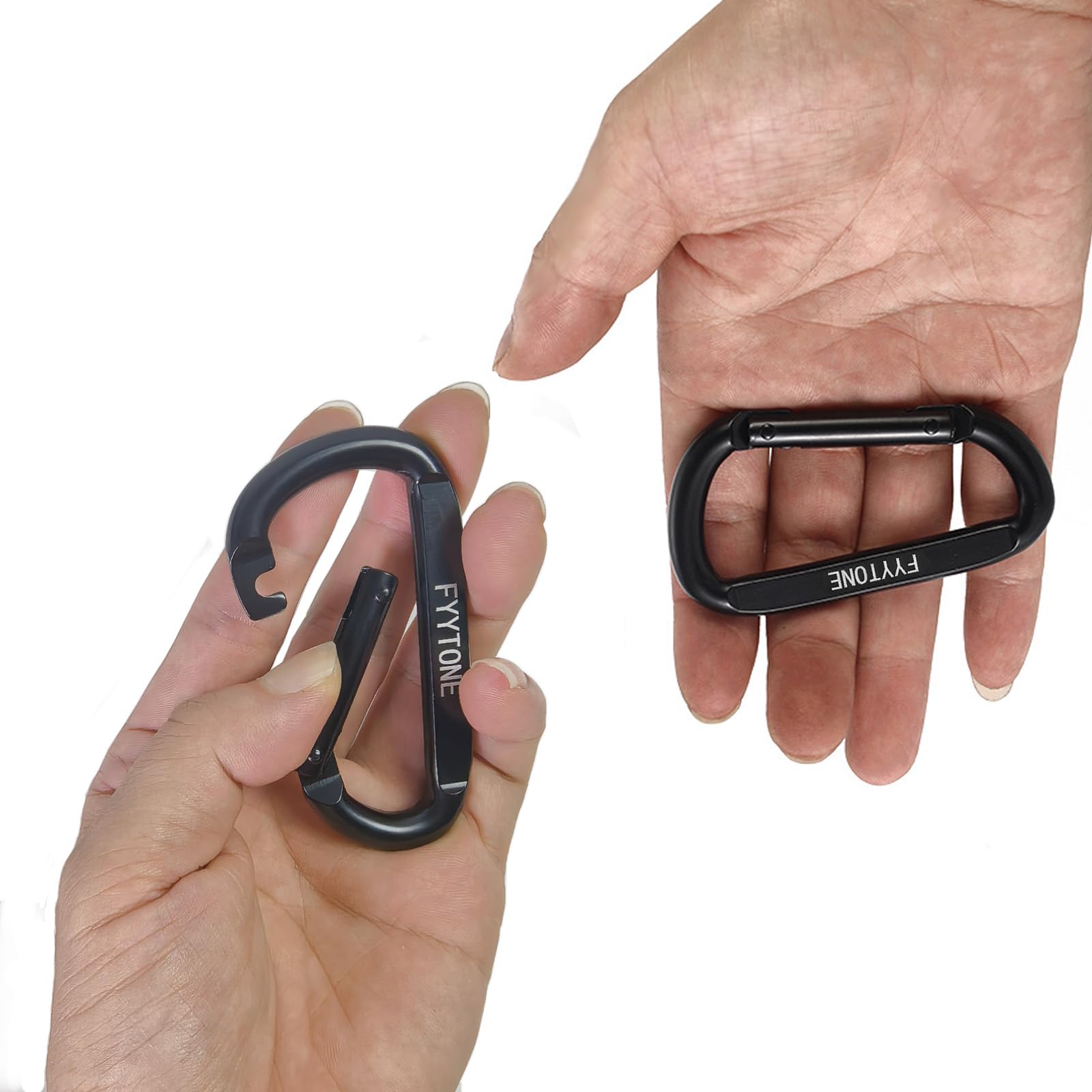 Mosquetón de acero negro resistente, 880 libras, mosquetones de 3.0 pulgadas, ganchos de resorte de anillo en D para hamacas, camping, senderismo, llaveros, exteriores y gimnasio, correa de