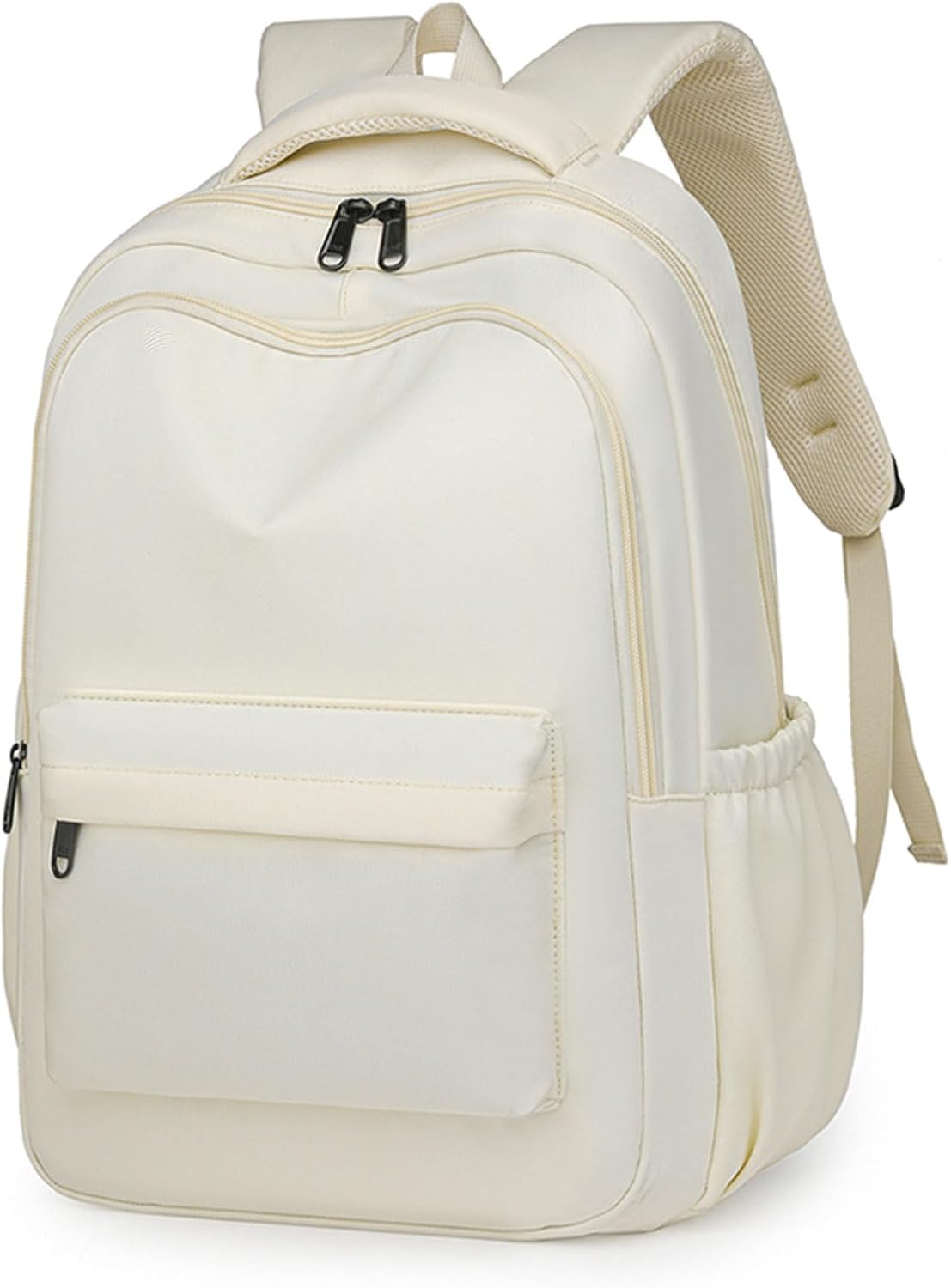 Cute College Backpack for School Aesthetic Backpack for Teen Girls Students Laptop Bag Large Capacity Bookbags Kids Travel Lightweight Backpacks for Casual Daypacks School Bag Solid Color(White) - Image 2
