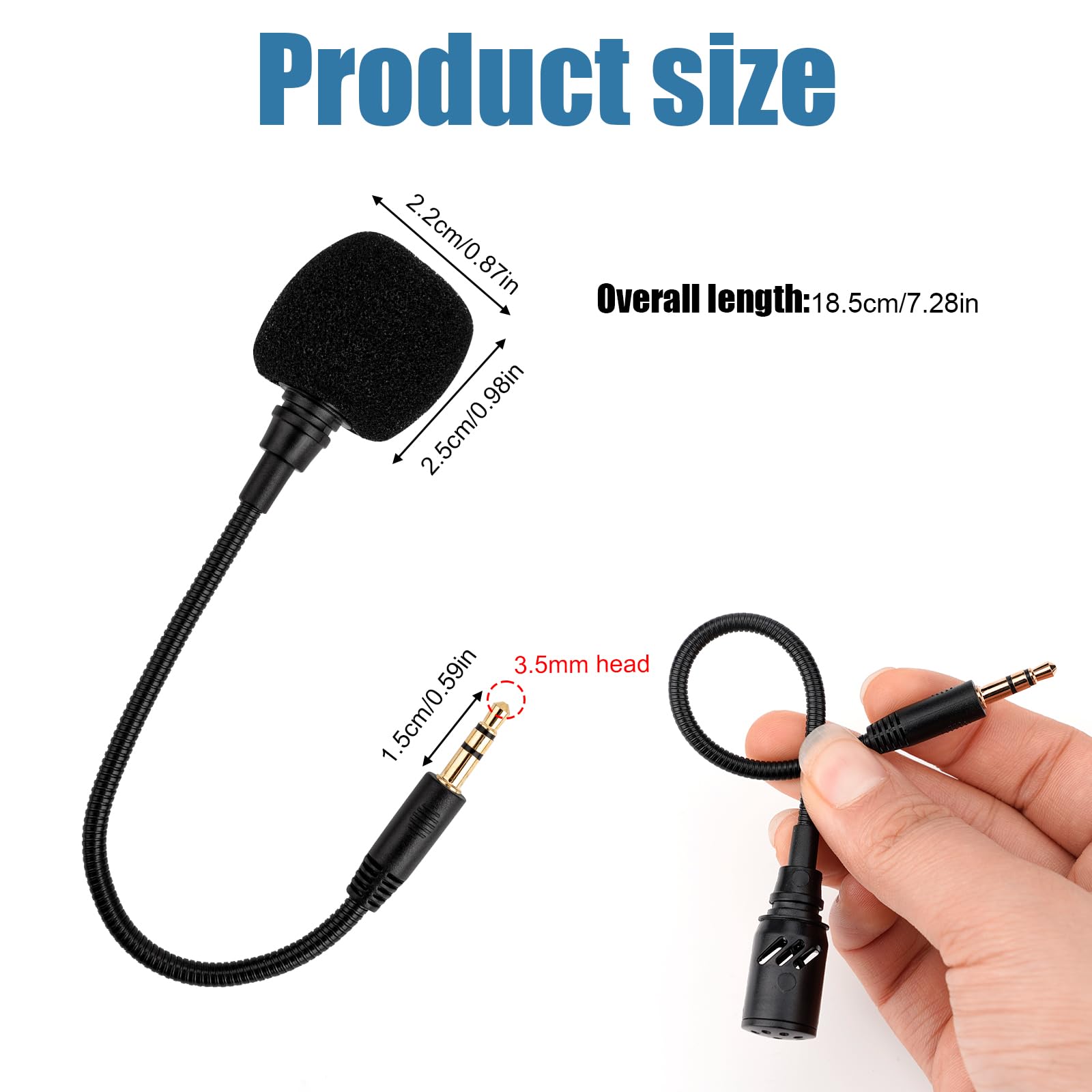 Replacement Microphone 3.5mm Detachable Boom Mic External Mic for Gaming Headsets Xbox PS4 PS5, Computers & Laptops